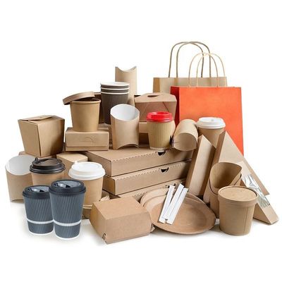 الوجبات الجاهزة المخصصة مربع تغليف المواد الغذائية / كرافت ورقة الغذاء مربع ODM FSC