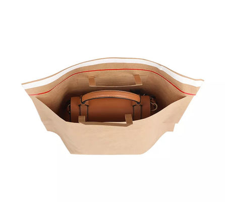 حقيبة يد ورقية قابلة للتحلل من ورق الكرافت CMYK Kraft Paper Tote Bag ISO
